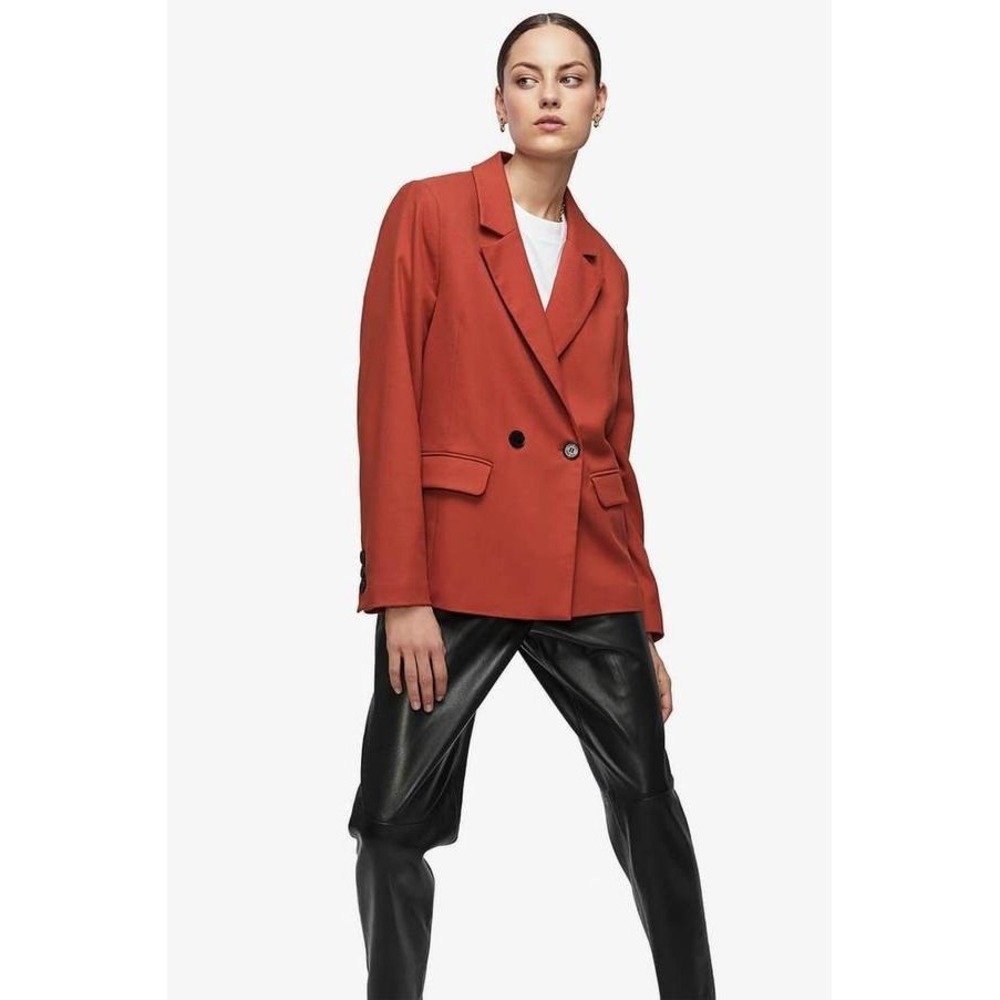 ANINE BING Becky Blazer Rust Double Breasted Pockets Boxy Business Solid Small